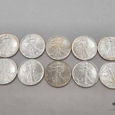 80 • (10) 1ozt .999 fine silver eagle coins