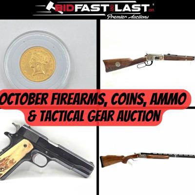 October firearms coins & tactical gear auction new