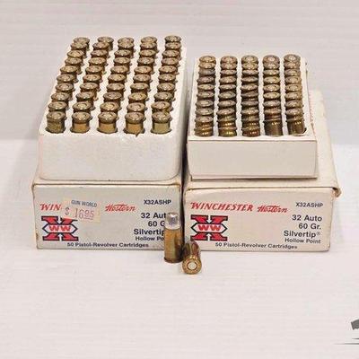 1308 • (100) rounds of winchester 32 auto ammo
