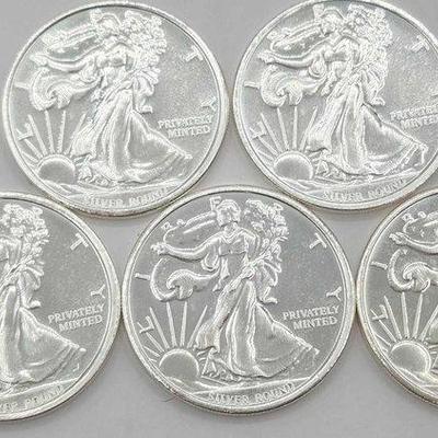 120 • (5) 1ozt .999 fine silver eagle coins