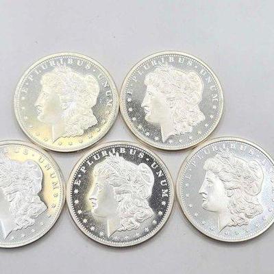 138 • (5) 1ozt .999 fine silver morgan silver dollar coins