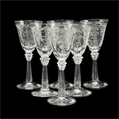Lot 100-110  
Fostoria, Short Stemmed Portion Glasses, Set of Six (6)
