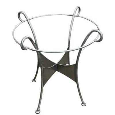 Lot 032 
Post Modern Shaver Howard Style Glass Top Dining Table