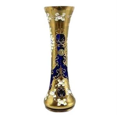Lot 343  
Czech Glass, Cobalt Blue Bud Vase, With Gold Enamel and Flowers
