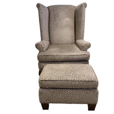 Lot 018   
Contemporary Chippendale Style Chair and Ottoman