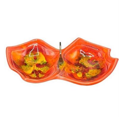 Lot 342   
MCM Maurice of Cali, Vintage Red and Orange Divided Plate
