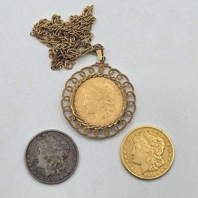 1304 • (3) morgan silver dollars