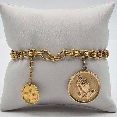 599 • 22k & 14k gold bracelet & pendants