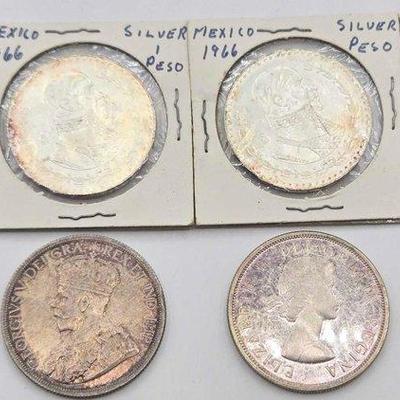 1418 • (4) silver foreign coins