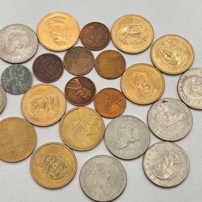 1522 • pennies & dollar coins