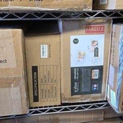 4038 • new!!! nightstand, led light, barstool & organizer bins