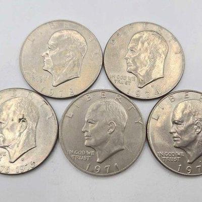 1504 • (5) eisenhower dollar coins