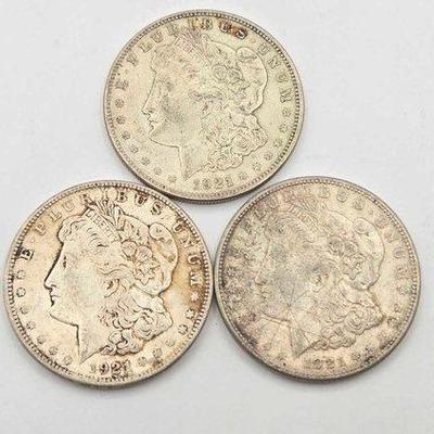 1302 • (3) 1921 morgan silver dollars