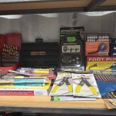 5122 • drill set, 5"wire stripper, tool box & more