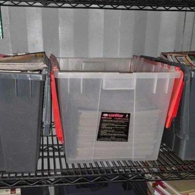 5082 • (3) totes of play boy magazines