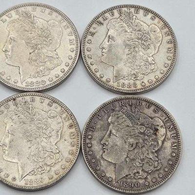 1300 • (4) morgan silver dollars