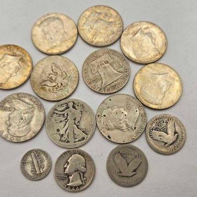 1402 • (14) 90% silver coins, 143.7g