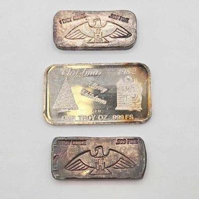 1252 • (3) .999 fine silver 1ozt bars
