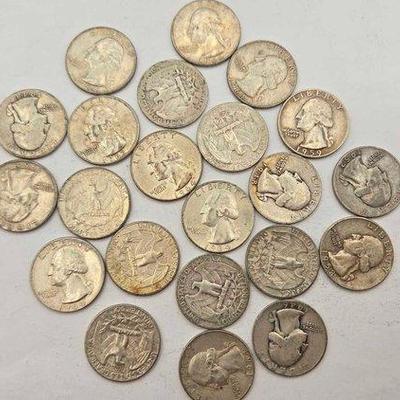 1404 • (22) 90% silver quarters, 136g