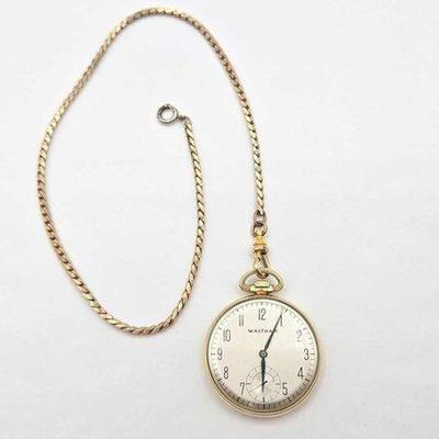 878 • gold filled waltham pocket watch with chain