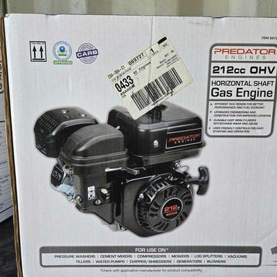 5002 • new!!! predator 212cc ohv horizontal shaft gas engine