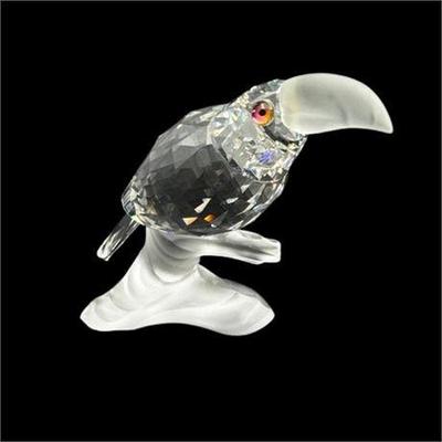 Lot 011  
Swarovski Crystal Toucan Bird With Frosted Beak And Branch