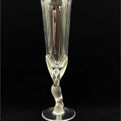 Lot 002 
Signed Igor Carl Fabergé Kissing Doves Champagne Flute, Made In France