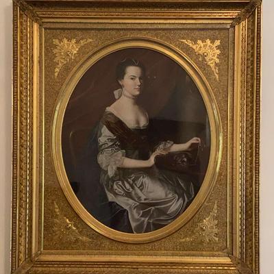 Victorian-Style Framed Print of Copley’s “Portrait of Mrs. Theodore Atkinson Jr.”