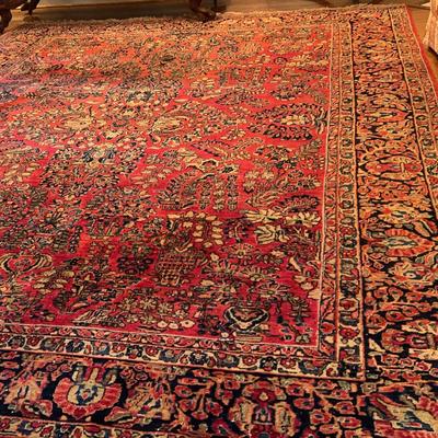 Antique Wool Area Rug – 13'7" x 9'