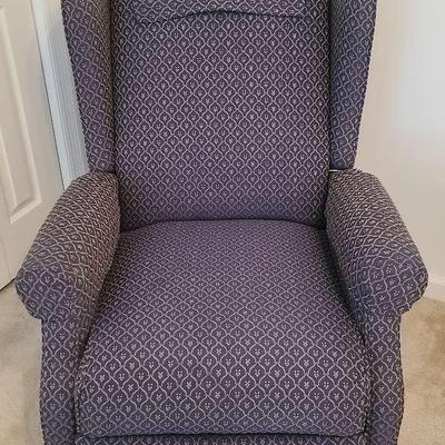 Navy Blue Wing Back Recliner Chair