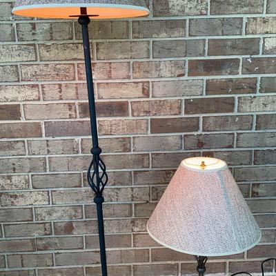 Pair of Black Metal Lamps with Shades