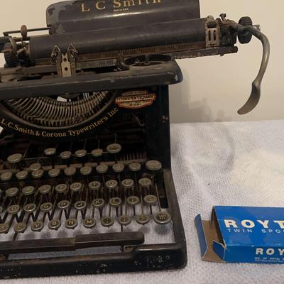 Antique L.C. Smith & Bros. No. 8 Typewriter with Ribbon