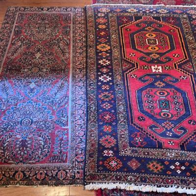 Pair of Handwoven Persian Rugs with Distinctive Patterns