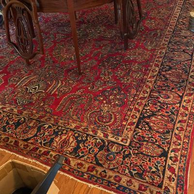 Vintage Red & Navy Oriental-Style Rug