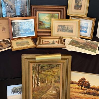 Collection of Framed Landscape Art