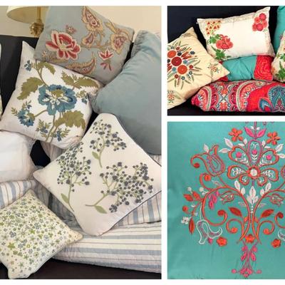 Two Comforters with Coordinating Throw Pillows