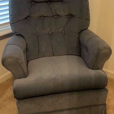 Plush Blue Recliner Chair