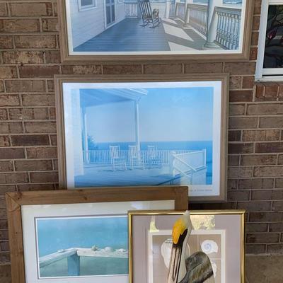 Coastal Art Prints & Wooden Pelican Sculpture Featuring Daniel Pollera & Joseph Reboli