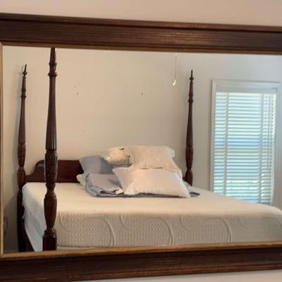 Large Wooden Frame Mirror by J.A. Olson Company