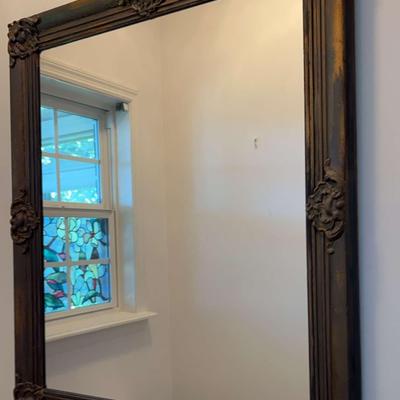 Large Ornate Mirror with Decorative Frame – 34" x 40"