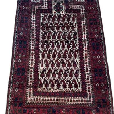 Sale Photo Thumbnail #43: Hand-Knotted Persian Baluch Rug - 5’10” x 3’4”
