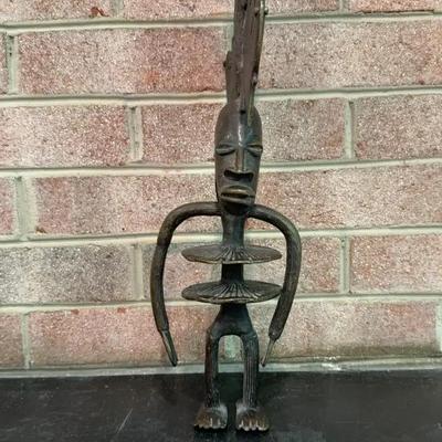 Antique Bronze African Igbo (Niger) Sculpture - 18” Tall
