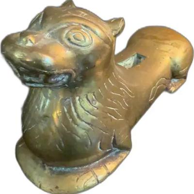 Sale Photo Thumbnail #19: Antique Brass Figurine/Door Stopper - 5” Tall