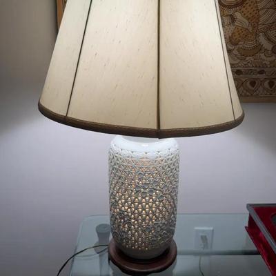 Sale Photo Thumbnail #25: Vintage Ceramic Table Lamp with Shade
