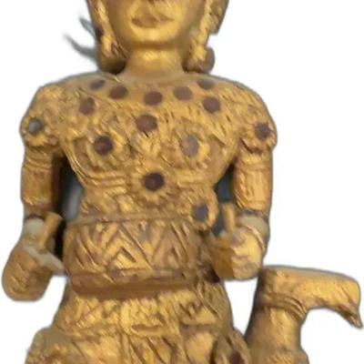 Antique Burmese Wooden Golden Figures Musicians Set of 6
