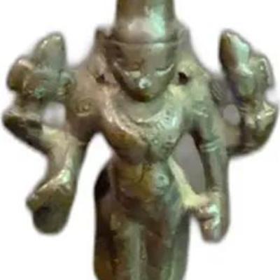 Sale Photo Thumbnail #111: Antique Bronze Figure of Vishnu - 2” Tall
