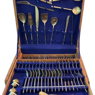 Sale Photo Thumbnail #83: Vintage Silverware Set in Wood Case
