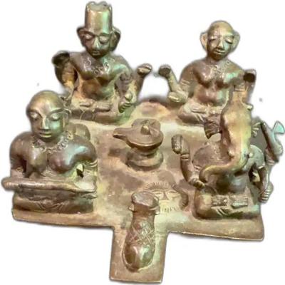 Sale Photo Thumbnail #58: Antique 19th Century Indian Miniature Shaivaite Shrine - 2” x 2”k
