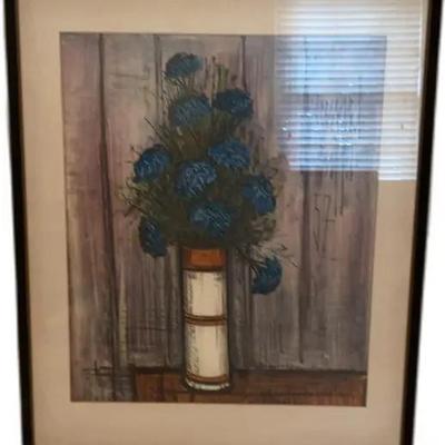 Sale Photo Thumbnail #125: Bernard Buffet Floral Still Life Print

