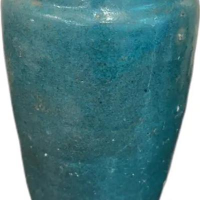 Vintage Teal Glazed Ceramic Jar
